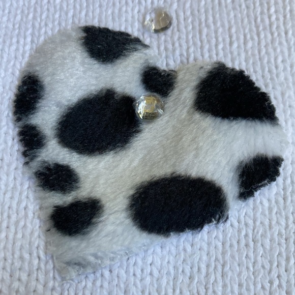 VNTG Kitty Cat w/Hearts Girls Cotton Button Up Cardigan Sweater Size 6 90's Y2K - Picture 6 of 9